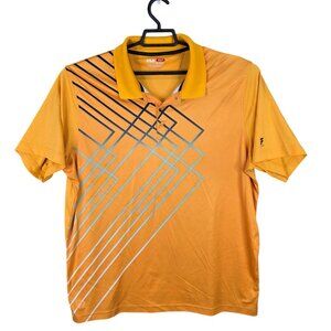 Mens Fila Sport Golf Orange Performance Polo Shirt Short Sleeve Polyester XL